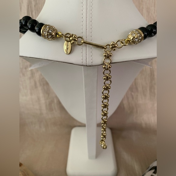 HEIDI DAUS "Elegant Essentials" Black Onyx Beaded Necklace 17.5" New in package - Picture 3 of 4